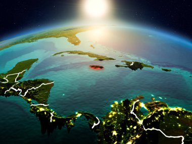 Yörüngeden gündoğumu Jamaika'da