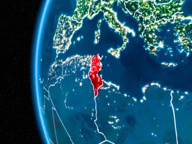 Tunus gece yeryüzünde