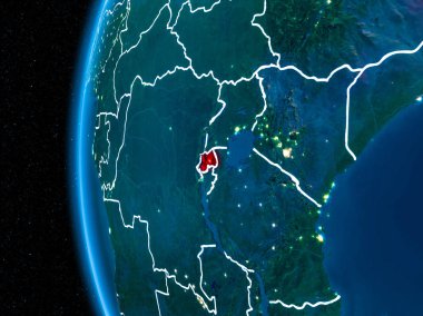 Ruanda gece yeryüzünde