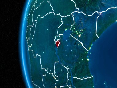 Burundi gece yeryüzünde