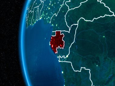 Gabon gece yeryüzünde