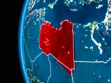 Libya gece yeryüzünde
