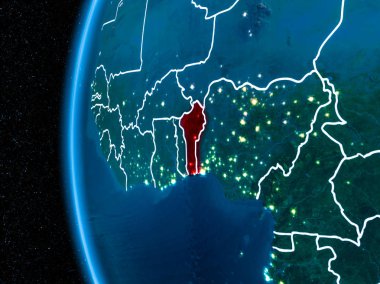 Benin gece yeryüzünde