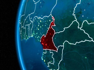 Kamerun gece yeryüzünde