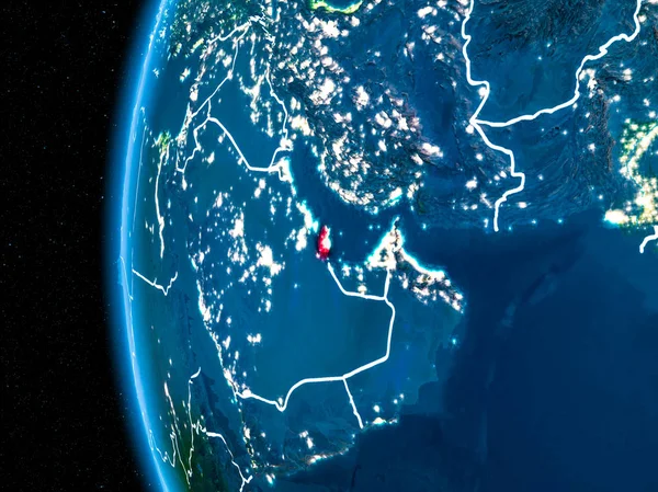 Qatar on Earth at night