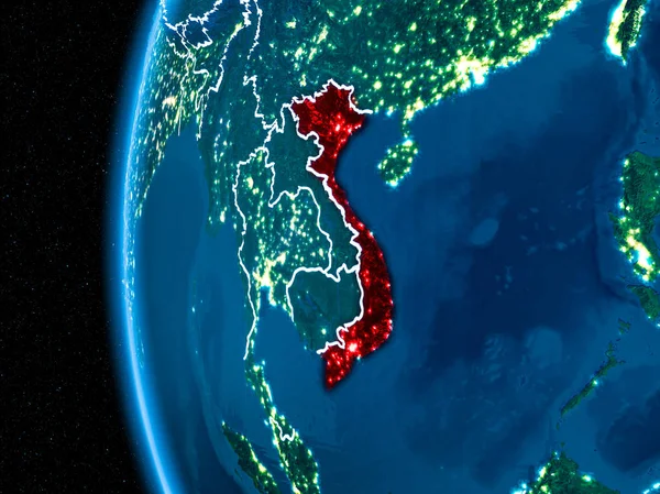 Vietnam gece yeryüzünde