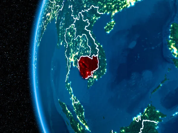 Kamboçya gece yeryüzünde