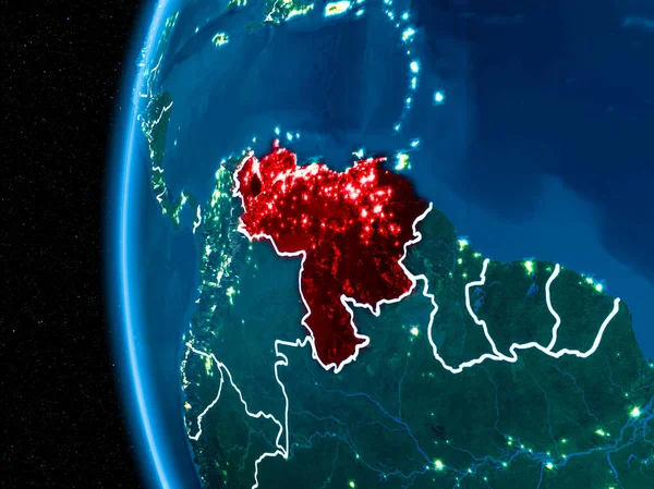 Venezuela gece yeryüzünde