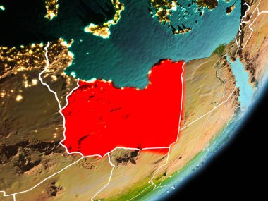 Yörünge görünümü Libya