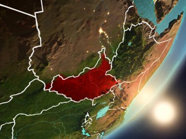 Uzaydan Güney Sudan yükselen güneş