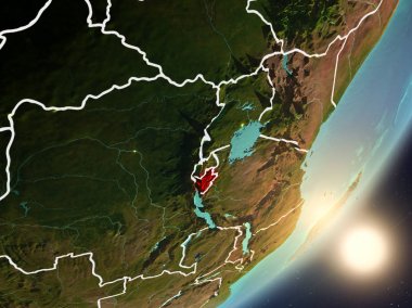 Uzaydan Burundi yükselen güneş