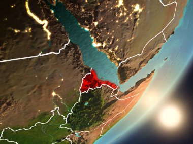 Uzaydan Eritre yükselen güneş