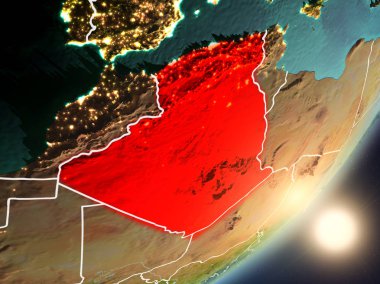 Uzaydan Cezayir yükselen güneş