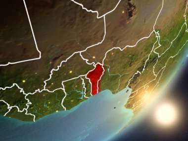 Uzaydan Benin yükselen güneş