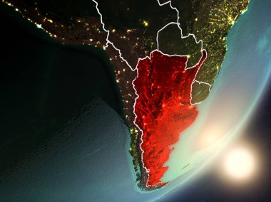 Uzaydan Arjantin yükselen güneş