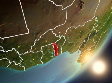 Uzaydan Togo yükselen güneş