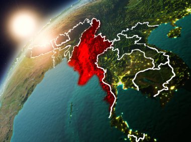 Myanmar Planet Earth günbatımı