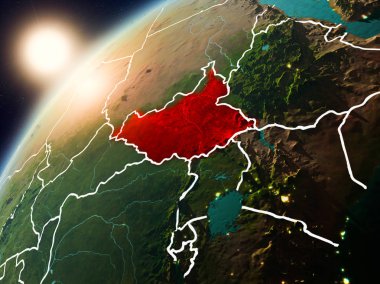 Planet Earth günbatımı Güney Sudan