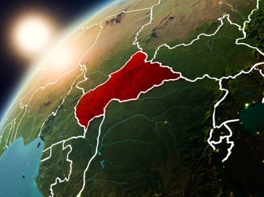 Orta Afrika Planet Earth günbatımı