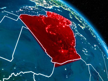 Geceleri Cezayir uydu görüntüsü