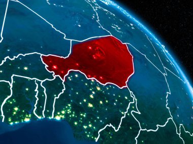 Geceleri Nijer uydu görünümü