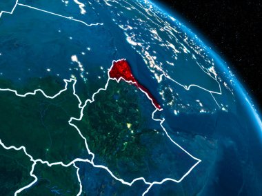 Geceleri Eritre uydu görüntüsü