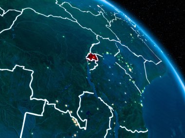 Geceleri Ruanda uydu görünümü