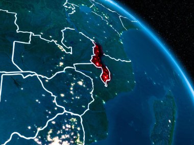 Geceleri Malawi uydu görüntüsü