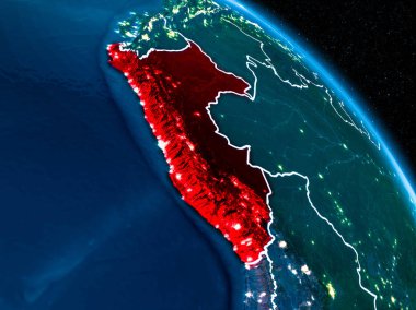 Geceleri Peru uydu görüntüsü