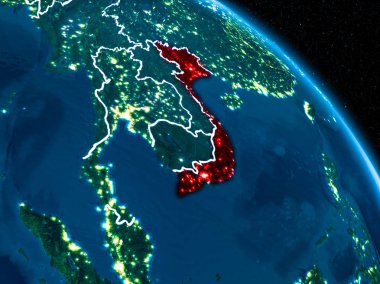 Geceleri Vietnam uydu görüntüsü