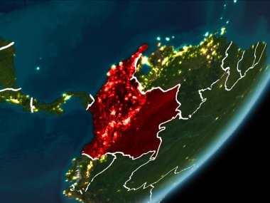 Kolombiya gece dünya