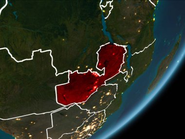 Dünya 'da gece Zambiya