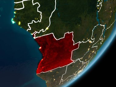 Angola gece Dünya 'da