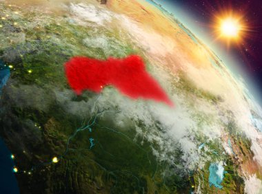 Orta Afrika'da yörüngeden gündoğumu