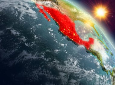 Yörüngeden gündoğumu Meksika'da