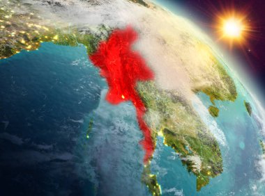 Sunrise yörüngeden Myanmar