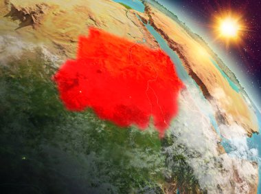 Yörüngeden gündoğumu Sudan'da