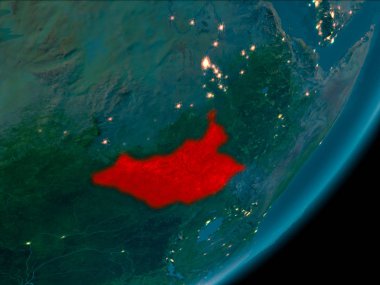 Gece uzaydan Güney Sudan