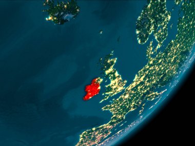 İrlanda gece uzaydan