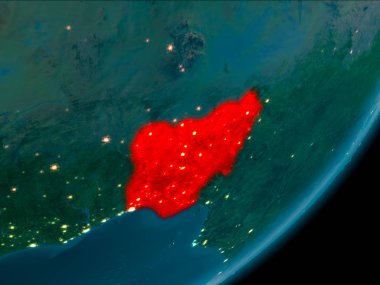 Nijerya gece uzaydan