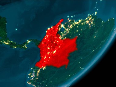 Kolombiya gece uzaydan