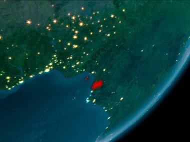 Ekvator Ginesi gece uzaydan