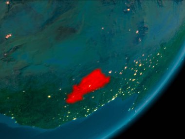 Burkina Faso gece uzaydan