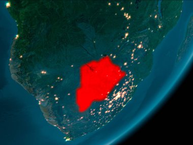 Botsvana gece uzaydan