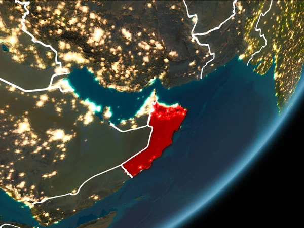 Oman on night Earth