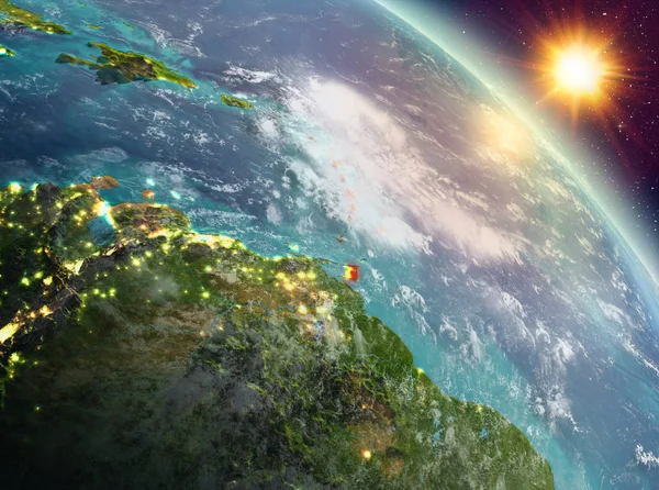 Caribe al amanecer desde la órbita — Foto de Stock