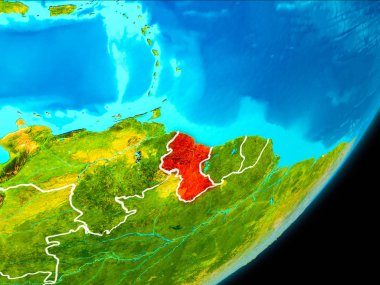 Yörünge görünümü Guyana