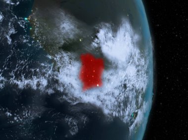 Gece boyunca dünyada Fildişi Sahili