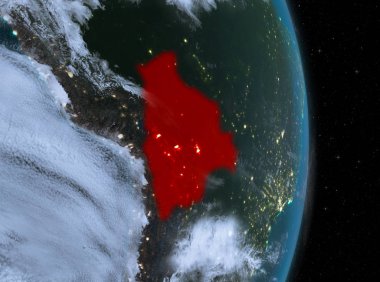 Gece boyunca Bolivya dünya üzerindeki