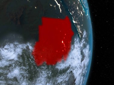 Gece boyunca Sudan yeryüzünde
